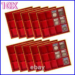 10X Cardboard Display Storage Box Case for 12Certified PCGS NGC Coin Slab Holder