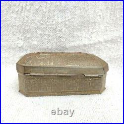 1920s Vintage Floral Embossed Litho Tin Box Germany Tin Case Collectible T1060