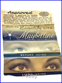 1940s MAYBELLINE BLUE CAKE MASCARA SLIDE CASE RARE Vintage NOS BLUE? RARE