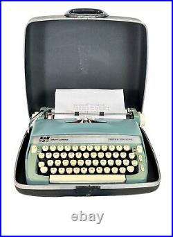 1967 Smith-Corona Super Sterling Portable Manual Typewriter with Case & Manual