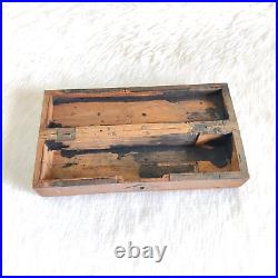 19c Vintage Handcrafted Wooden Pen Pencil Box Decorative Collectible Office WD60