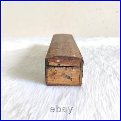 19c Vintage Handcrafted Wooden Pen Pencil Box Decorative Collectible Office WD60