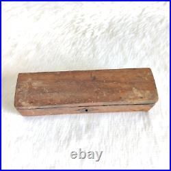 19c Vintage Handcrafted Wooden Pen Pencil Box Decorative Collectible Office WD60