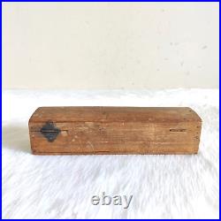 19c Vintage Handcrafted Wooden Pen Pencil Box Decorative Collectible Office WD60