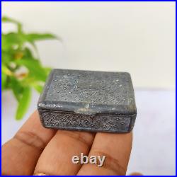 19c Vintage Handcrafted Zinc Tobacco Box Snuff Case Rare Tobacciana M499