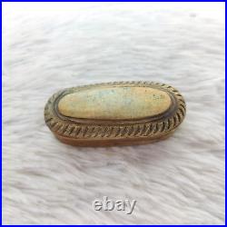 19c Vintage Miniature Brass Box Rich Patina Old Tobacciana Collectible Rare