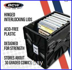 1 Case (5) BCW Black CGC Graded Slab Comic Book Box Acid Free Storage Tote Bin