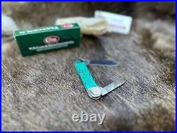 2005 Case Canoe Knife With Jade Green Handles Mint In Box CA01233++++