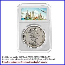 200X 38mm Coin Slab Display Holder Storage for US Ike/Morgan Box Case Protector