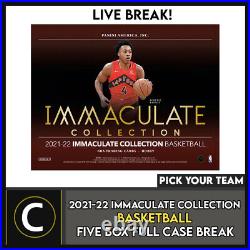 2021-22 Immaculate Collection Basketball 5 Box Case #b881 Pick Your Team