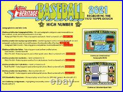 2021 Topps Heritage High Number Baseball Factory Sealed 12-Box Hobby Case