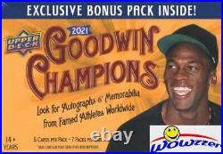 2021 Upper Deck Goodwin Champions EXCLUSIVE Factory Sealed 20 Box Blaster CASE