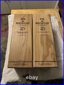 (2) Empty McAllan 25 Year Oak Presentation Boxes (2022-23)