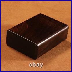 3.8 Ebony Wood Carved Heart Sutra Cigarette Case Box Pack Holder Zen