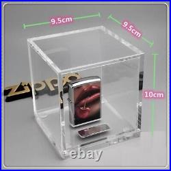 3 Lots of Crystal Acrylic Stand Box Storage Case For Zippo Lighters