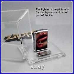 3 Lots of Crystal Acrylic Stand Box Storage Case For Zippo Lighters