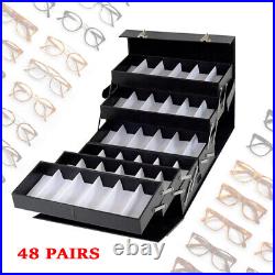 48 Pair Sunglass Eyeglasses Eyewear Storage Display Case Jewelry Collection Box