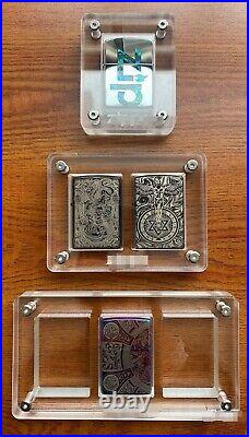 5x 10 Space Acrylic Display Frame Case Storage Box For Zippo Dunhill all Lighter