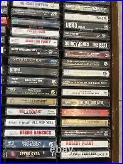 70 Piece Cassette Collection With Wood Case Holder Box