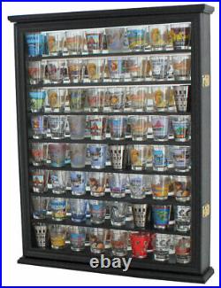 72 Shot Glass Shooter Display Case Rack Wall Cabinet Shadow Box SC13-BLA