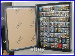 72 Shot Glass Shooter Display Case Rack Wall Cabinet Shadow Box SC13-BLA