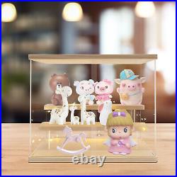 Acrylic Display Case Countertop Box Dustproof Shelves Showcase Collectible