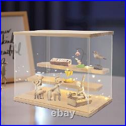 Acrylic Display Case Countertop Box Dustproof Shelves Showcase Collectible