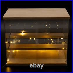 Acrylic Display Case Countertop Box Dustproof Shelves Showcase Collectible