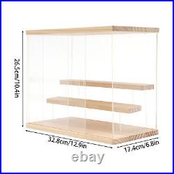 Acrylic Display Case Countertop Box Dustproof Shelves Showcase Collectible