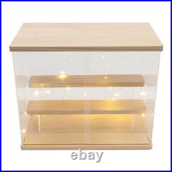 Acrylic Display Case Countertop Box Dustproof Shelves Showcase Collectible