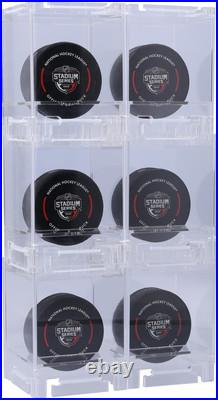 Acrylic Stackable and Collapsible Six Hockey Puck Display Cases