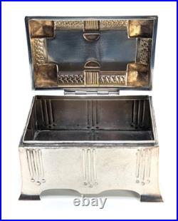Antique Art Nouveau SZANDRIK Austria-Hungarian Silverplated Lidded Box, ca. 1905