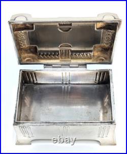 Antique Art Nouveau SZANDRIK Austria-Hungarian Silverplated Lidded Box, ca. 1905