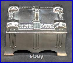 Antique Art Nouveau SZANDRIK Austria-Hungarian Silverplated Lidded Box, ca. 1905