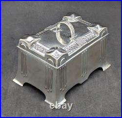 Antique Art Nouveau SZANDRIK Austria-Hungarian Silverplated Lidded Box, ca. 1905