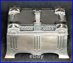 Antique Art Nouveau SZANDRIK Austria-Hungarian Silverplated Lidded Box, ca. 1905