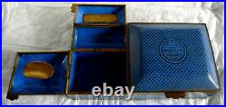 Antique Chinese Cloisonne Cigarette Box 3 Hinged Compartments Appears Unused