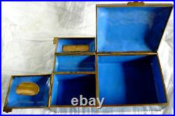 Antique Chinese Cloisonne Cigarette Box 3 Hinged Compartments Appears Unused