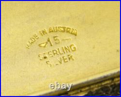 Antique Cigarette Case Sterling Silver Snuff Box Austrian Enamel Flower Art Deco