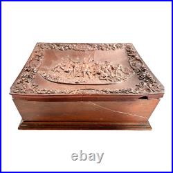 Antique Early Thermoplastic Box The Landing of Columbus Box by Berg