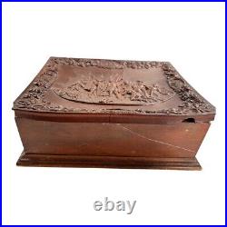 Antique Early Thermoplastic Box The Landing of Columbus Box by Berg