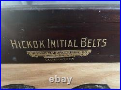 Antique Hickok Initial Belts NY Display Advertising Case & 2 Buckles