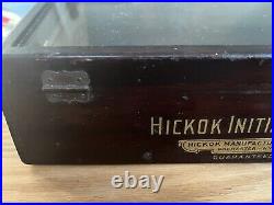 Antique Hickok Initial Belts NY Display Advertising Case & 2 Buckles