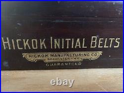 Antique Hickok Initial Belts NY Display Advertising Case & 2 Buckles