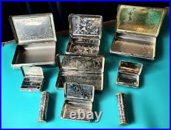 Antique Jahncke Ltd Tin Cases Salesman's Sample Collection Box 9 Pieces Rd 1880