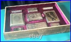 Antique Jahncke Ltd Tin Cases Salesman's Sample Collection Box 9 Pieces Rd 1880