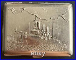 Antique Metal Cigarette Case AURORA Vintage Soviet Cigarette Box, Portsigar