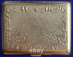 Antique Metal Cigarette Case AURORA Vintage Soviet Cigarette Box, Portsigar