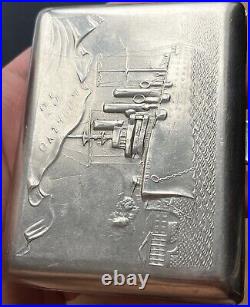 Antique Metal Cigarette Case AURORA Vintage Soviet Cigarette Box, Portsigar