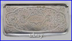 Antique Swedish 1884 Sterling Silver Snuff Box ATL Mono & From Workers